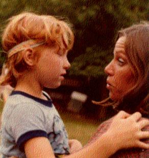 Cail sits with her mother at a music festival in Maine in 1977. Cail said when studying for her P.h.D. she listened to classical CDs to help retain information. Photo courtesy of Jessica Cail