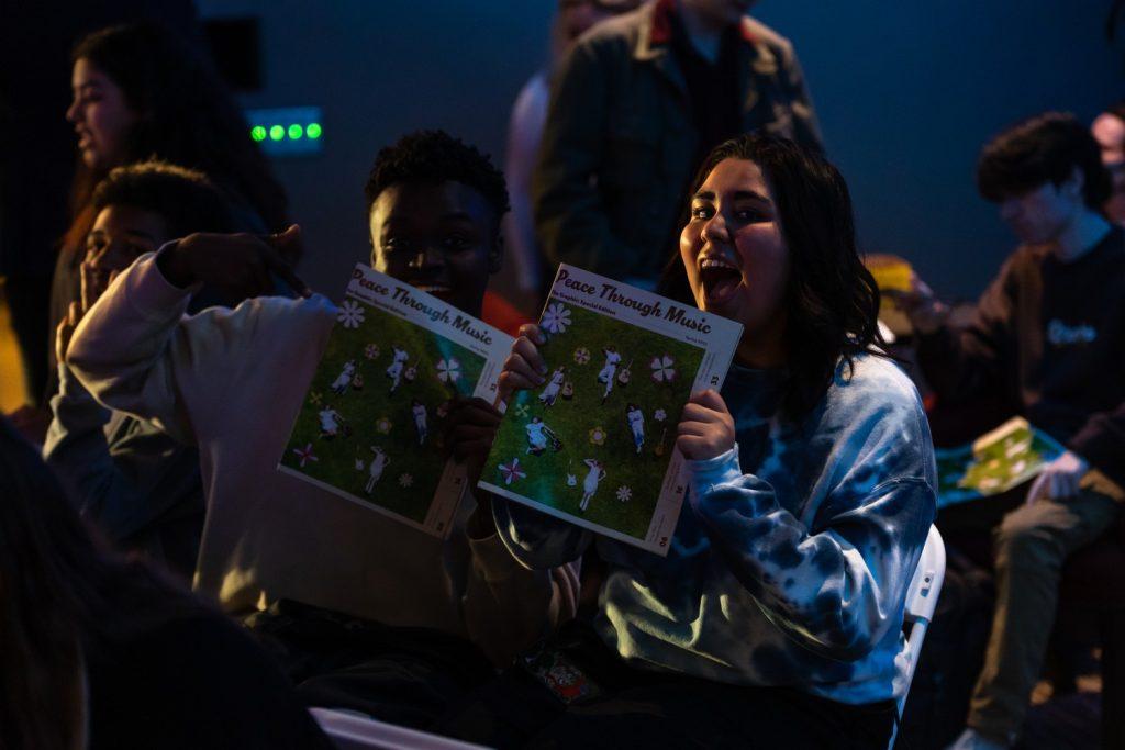 Junior RJ Wicks and junior Kimberly Banda hold up the Graphic's spring special edition. The theme was music.