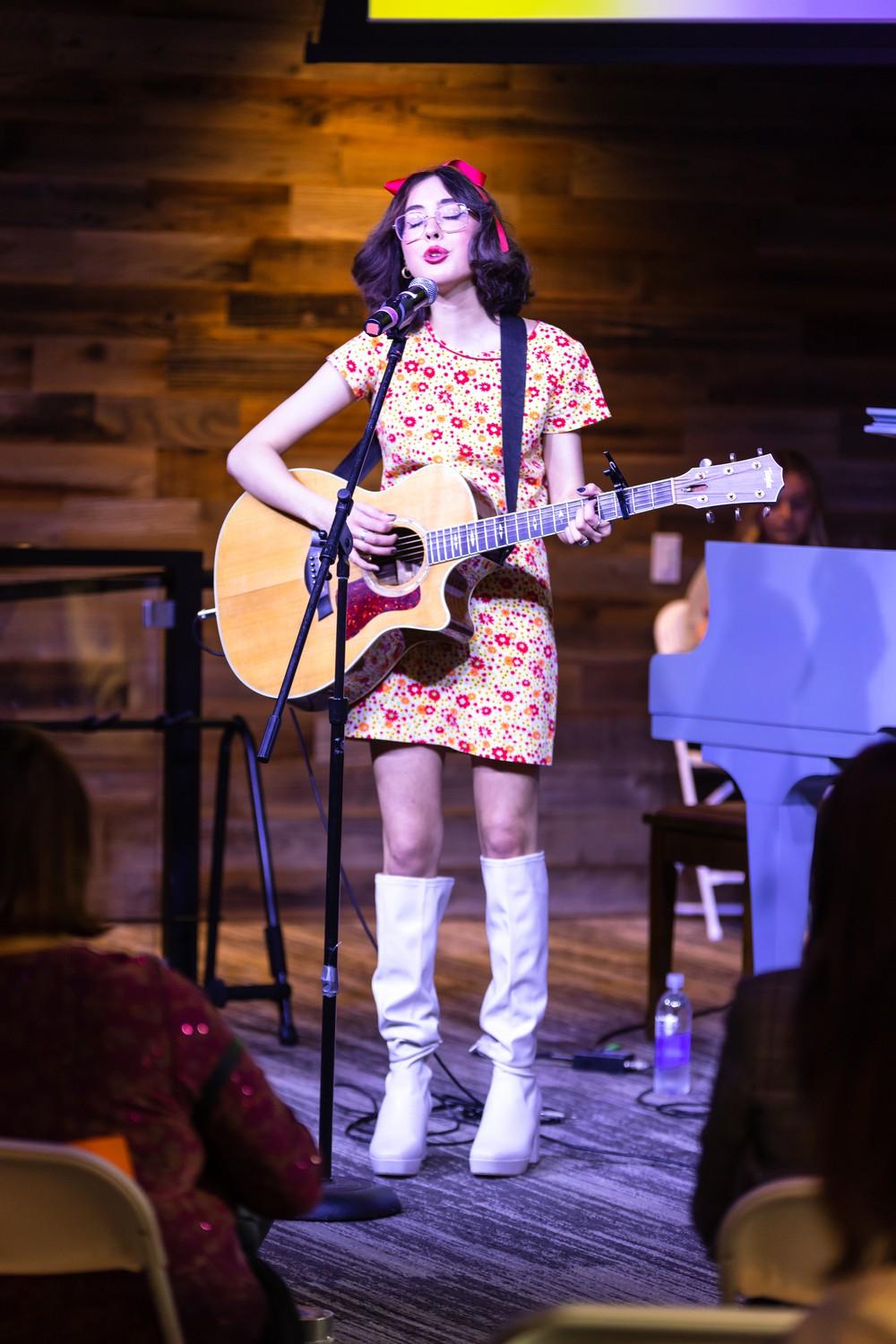 Special Edition Editor Beth Gonzales performs at the Lighthouse on March 23 for the "Peace Through Music" concert. Gonzales edited the special edition with the theme of music.