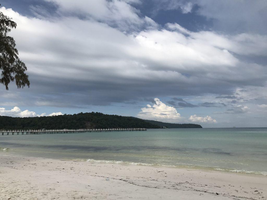 The white sand beach of Koh Rong sparkles under a blue sky in 2018. Sin said Koh Rong is located on the island of Sihanoukville, a 30-minute boat ride from Cambodia's main beach town. Photo courtesy of Merica Sin