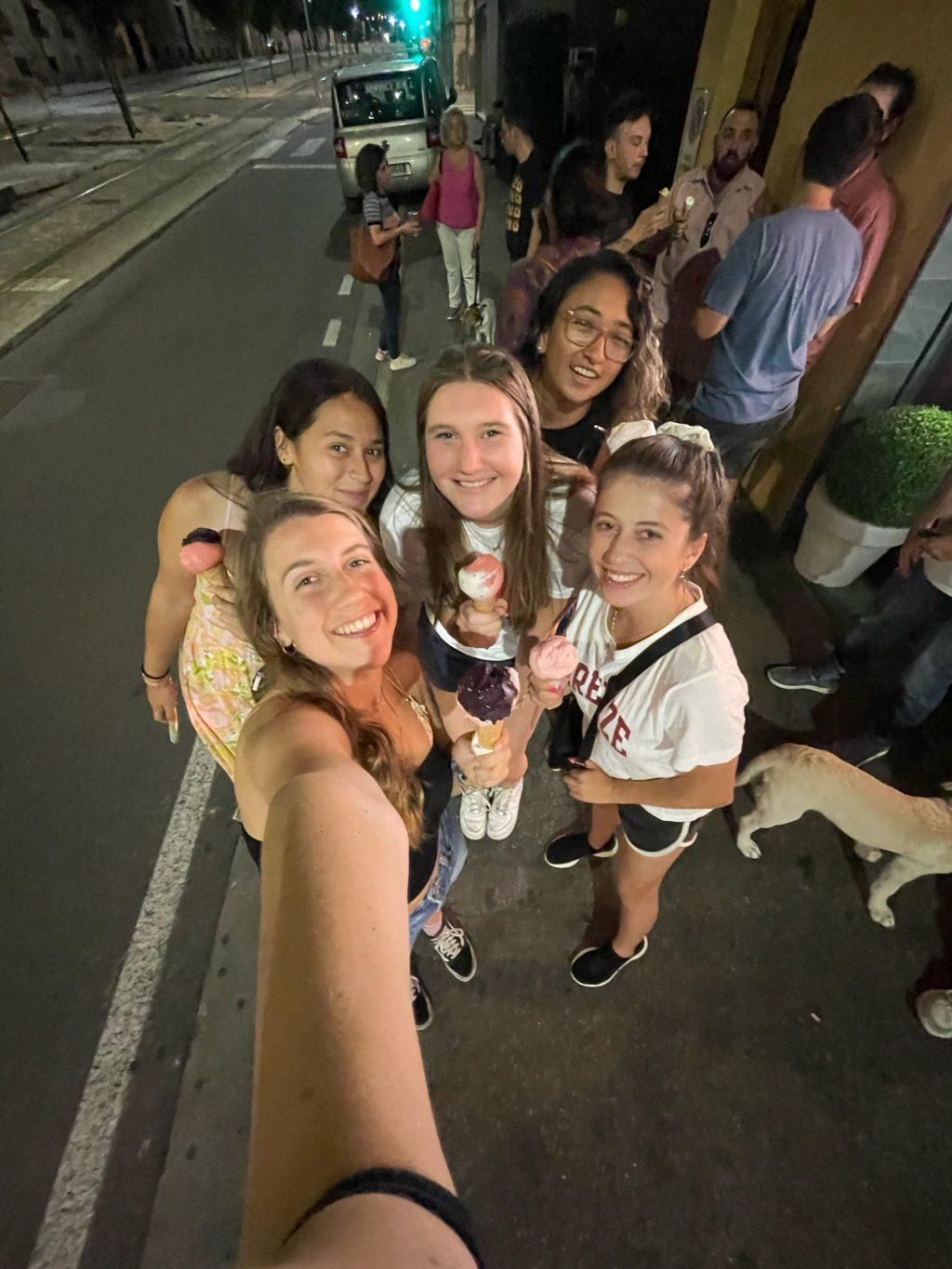 D'Andrea enjoys a cone of gelato with friends outside of Medici's Gelateria in Florence, Italy on June 29. Medici's Gelateria became a staple meeting spot for students due to its short 10-minute walk from the Pepperdine Villa.