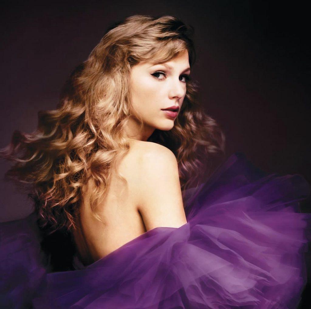 Mega pop star Taylor Swift looks over her shoulder in a purple dress for the cover of "Speak Now (Taylor&squot;s Version)." This is the third album Swift has re-released. Photo courtesy of Spotify