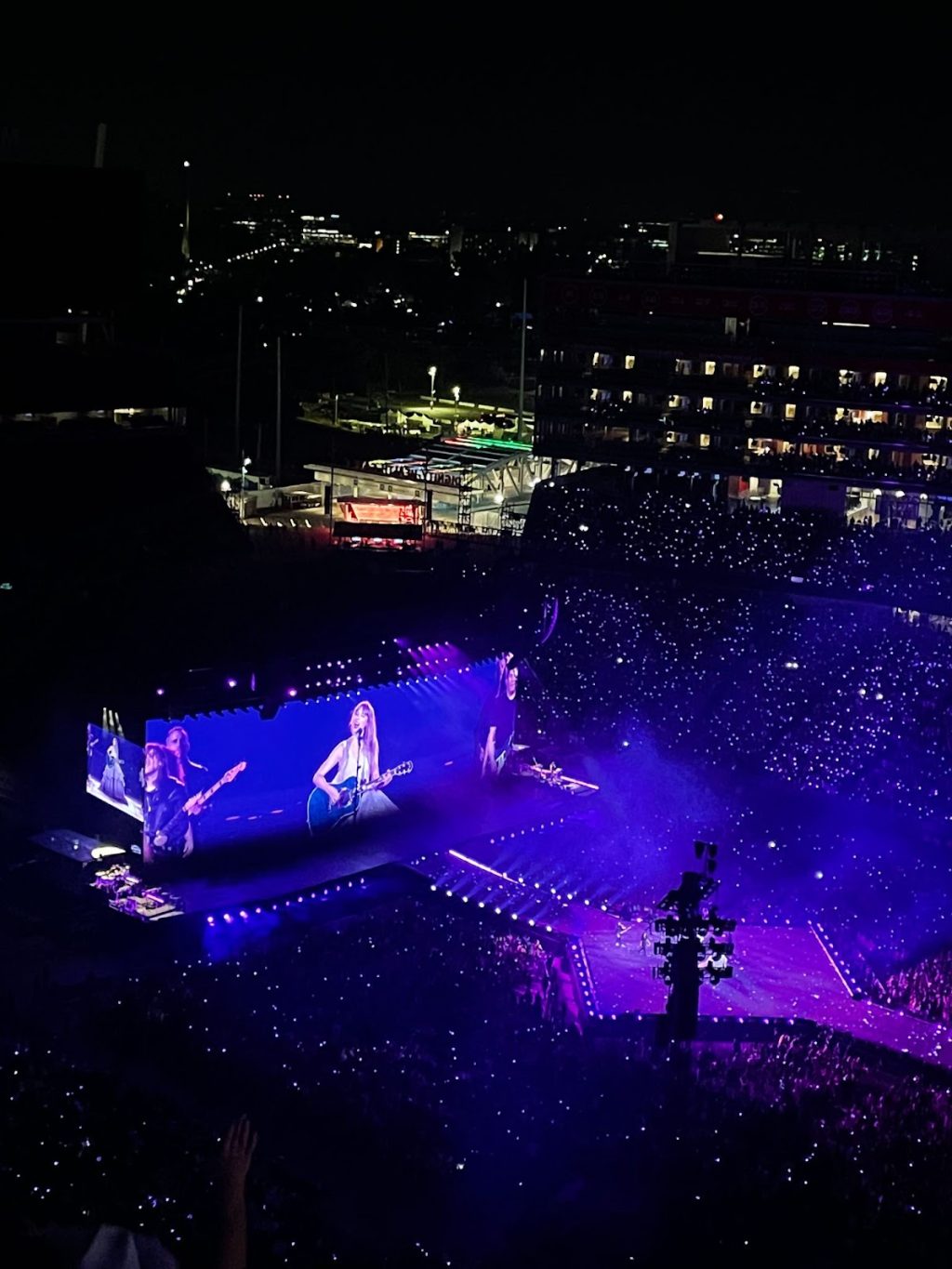 Senior Nathania Au snapped a picture of Swift performing "Long Live" at Levi&squot;s Stadium in Santa Clara in July. The song is an ode to her band and fans, according to an old blog post of Swift&squot;s. Photo courtesy of Nathania Au