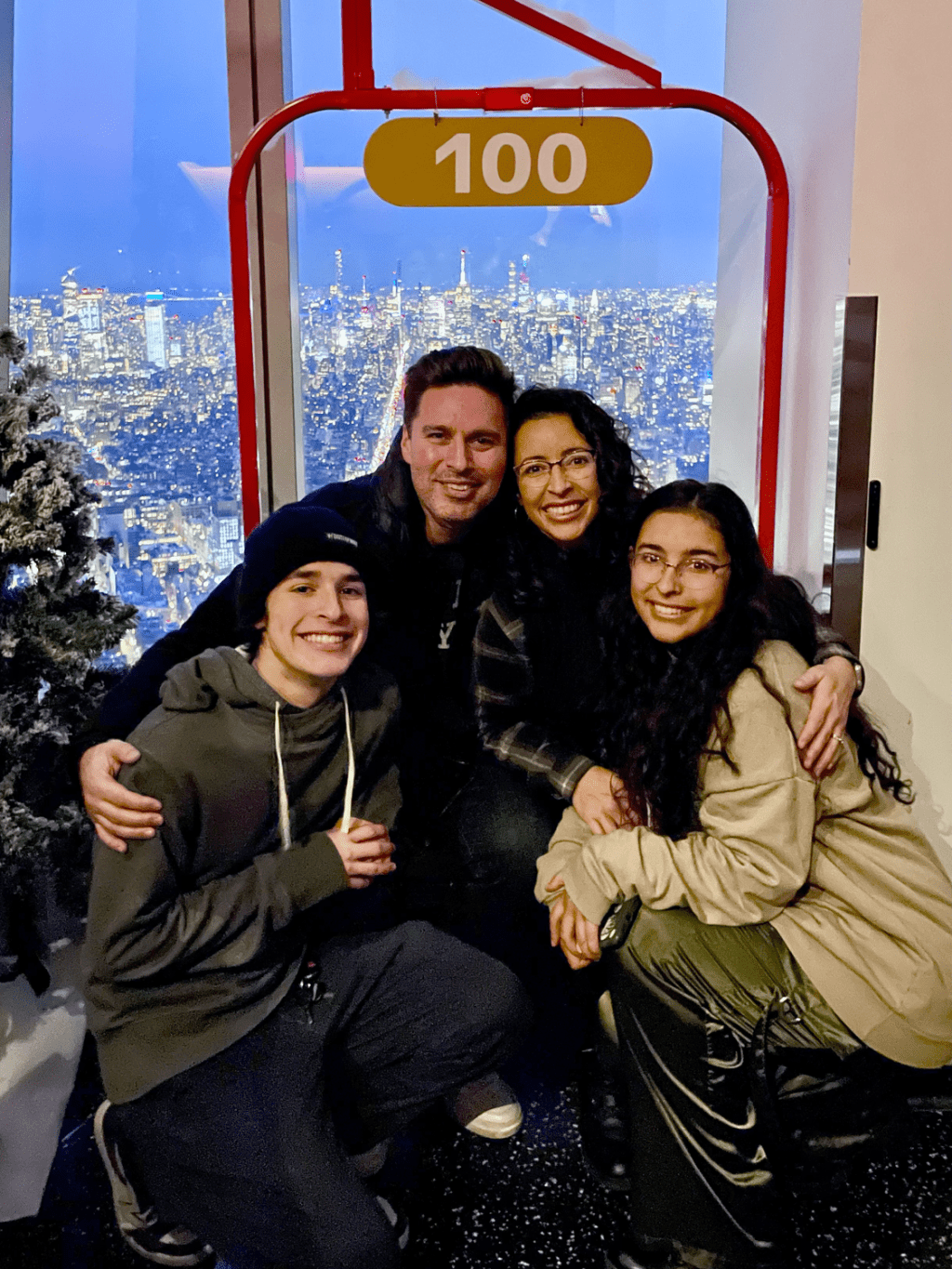 Sophomore Thalia Markowski with her parents and younger brother in New York City on December 2022. Being half white and half Latina, Markowksi said finding her identity was challenging. Photo courtesy of Thalia Markowski