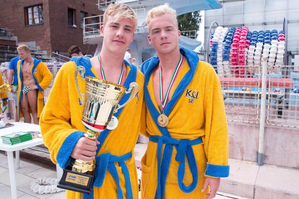Csapo poses for a photo with his teammate and best friend, Attila Peto, after winning the U18 Hungarian Cup during the Summer of 2021. That same year, Csapo and Pelo would go on to compete in their first year of professional play as teammates. Photo courtesy of Adam Csapo