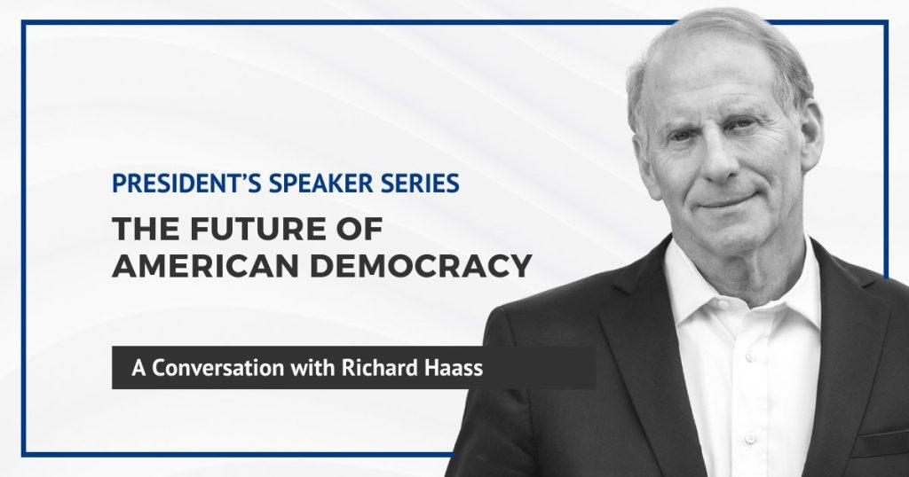 President's Speaker Series held a Conversation with President Emeritus, Richard Haass on Nov. 7. He shared his thoughts on the future of American Democracy. Photo Courtesy of Pepperdine University's X