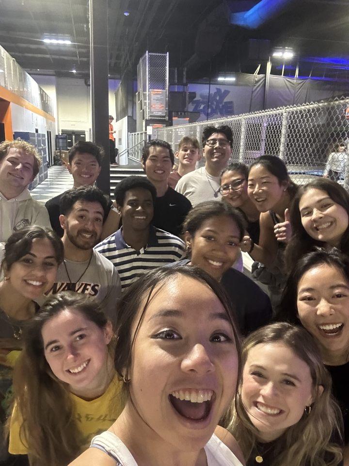 Thomas with his HRL team, taken at Sky Zone. The team enjoyed a bonding event together. Photo courtesy of Nathan Thomas