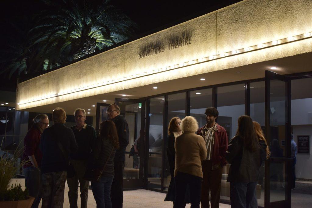 Malibu residents and students gather outside Smothers Theatre before attending "The Complete History of Comedy &squot;Abridged&squot;" on Feb. 2. The Reduced Shakespeare Company performed at Pepperdine and is traveling across the country performing at theaters and on college campuses. Photos by Mary Elisabeth