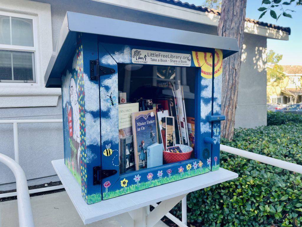 A Little Free Library sits in the sun Jan. 26, in Rancho Cucamonga, Calif. Little Free Libraries have helped with book access, low literacy rates and sustainability, according to littlefreelibrary.org. Photo by Beth Gonzales