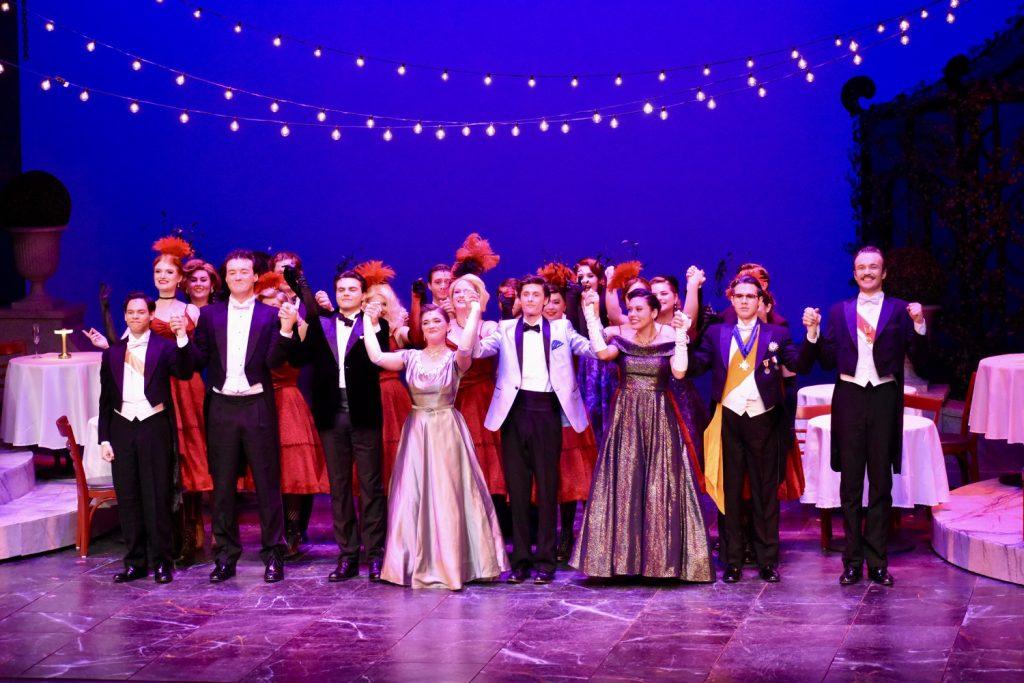 Cast members take a bow after their exhilarating performance Feb. 24, in Smothers Theatre. Colclough said students from a range of experience levels grew together throughout the process.