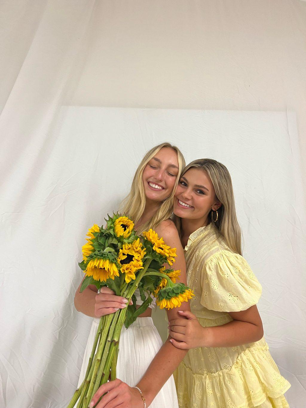 Junior Claire Everbach poses with her sorority sister, senior Olivia Hale in September 2022. Everbach is a part of the Kappa Alpha Theta sorority. Photo courtesy of Claire Everbach