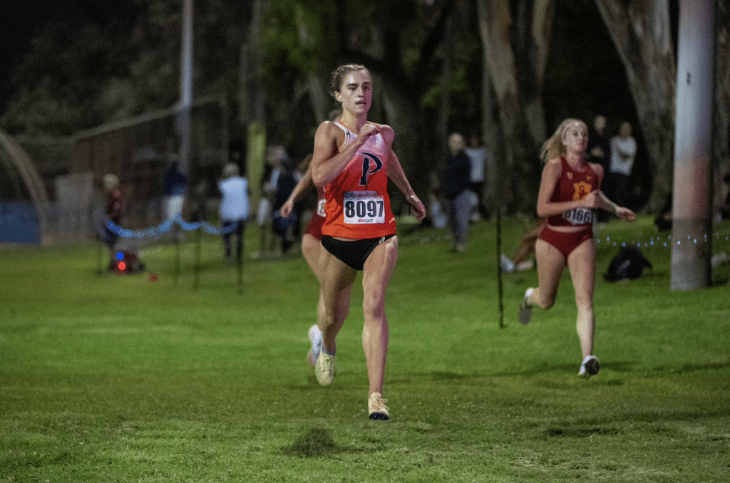 Miller runs in a cross-country meet at UC Riverside Invitational on September 16. Miller also competes in track as a distance runner and is now a school record holder for indoor track. Photo courtesy of Hannah Miller