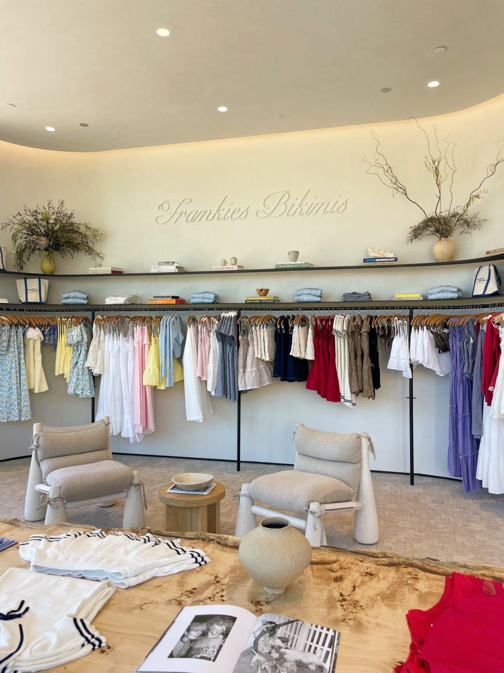 The store's interior highlights its modern design and showcases their latest clothing and swimwear Aug 29. Junior Ana Mesquit said shopping at Frankies Bikinis in-person was a very fun and enjoyable experience. Photo by Bohuen Tong