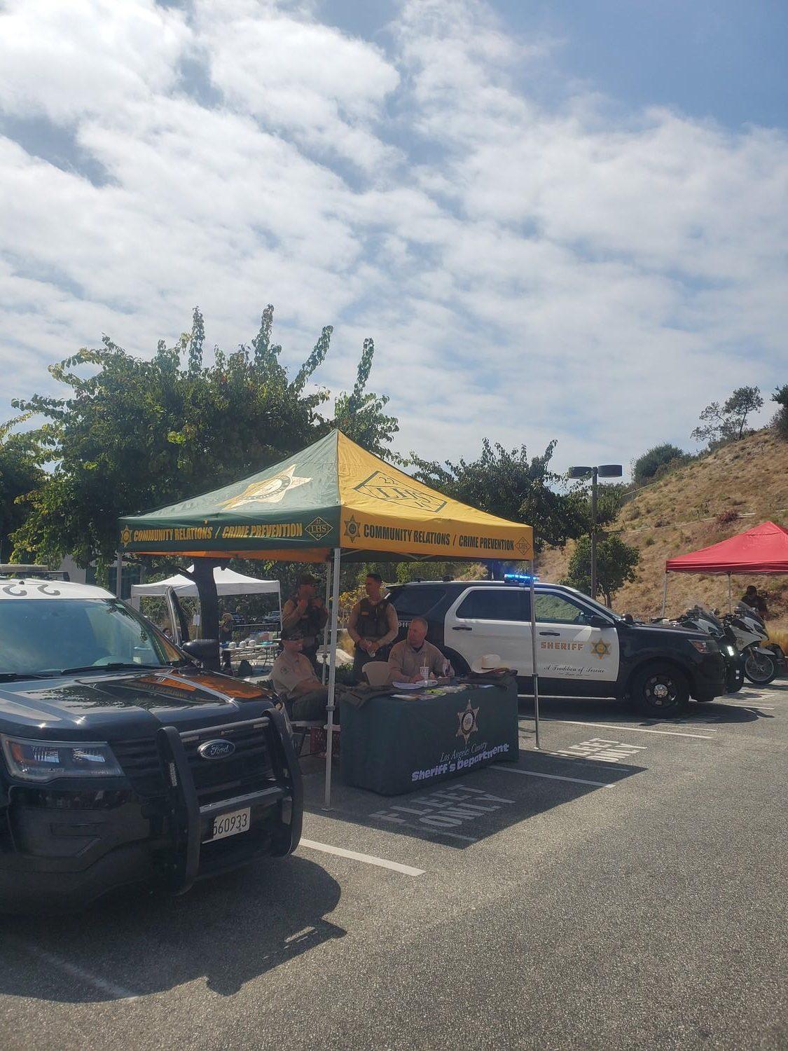 The L.A. Sheriff's Department at the Safety and Preparedness Fair at Malibu City Hall on Sept. 15. The Sheriff's department was one of more than 30 booths meeting and educating the public on disaster preparedness and safety.