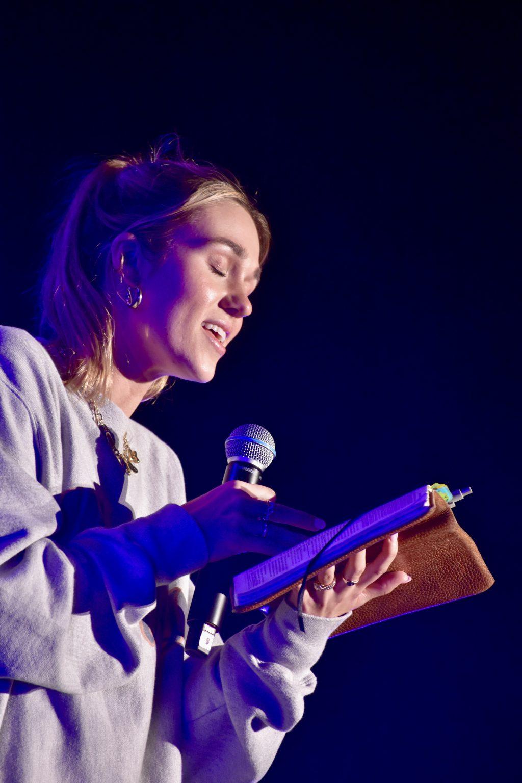 Sadie Robertson Huff shared her message that focused on preparing for Christ and being the light that God called for at the Worship Summit Sept. 14 at Alumni Park. Robertson Huff said she was not expecting so many people to gather for the event.