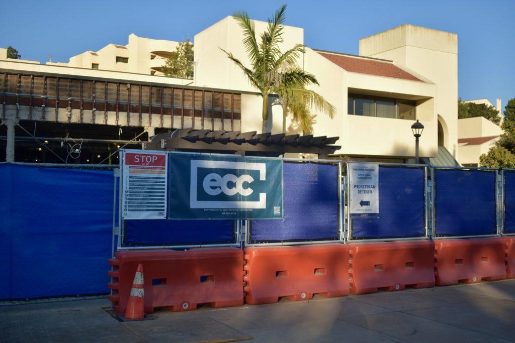 Construction in Firestone Fieldhouse began in July. The project plans to add new facilities for Pepperdine's golf teams. Photos by Mary Elisabeth