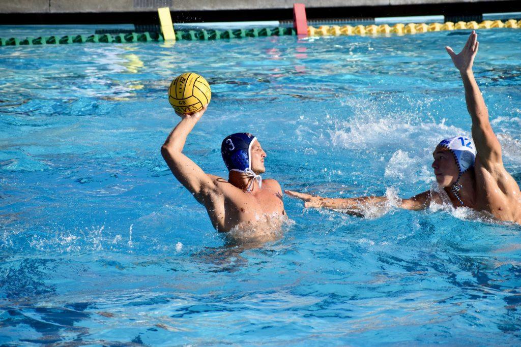 Junior attacker Sandor Gal prepares to shoot against the UC Santa Barbara Gauchos on Sept. 19, at Raleigh Runnels Memorial Pool. Gal had four goals in the game. Photos by Mary Elisabeth