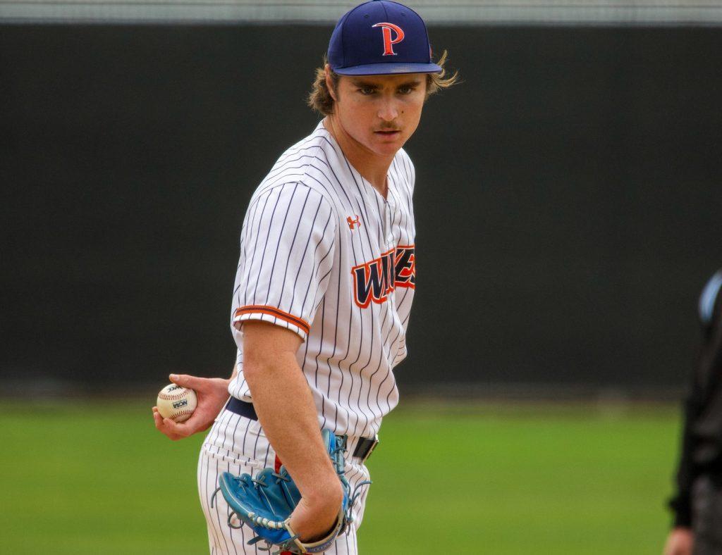 Shane Telfer, former Pepperdine Baseball left-handed pitcher ('20-'23), awaits a sign from the catcher during a game last spring ('23). Telfer signed with the Arizona Diamondbacks as a non-drafted free agent on July 17, 2023. Photos by Colton Rubsamen