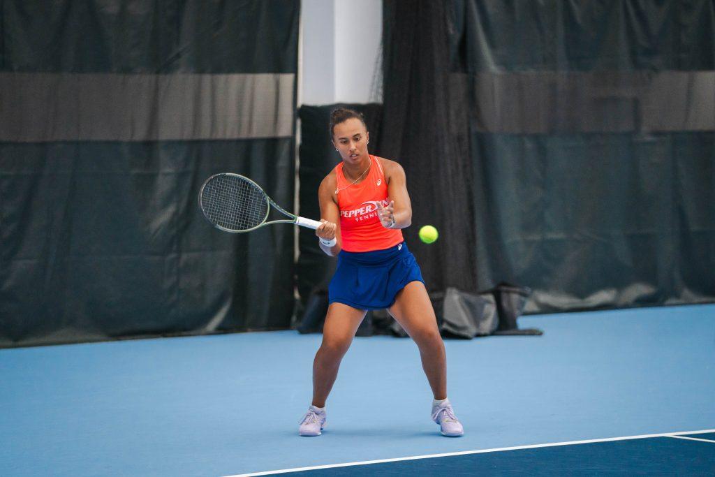 Broadus prepares to swing at the ITA All-American Championships on Sept. 27 at University of North Carolina's Chewning Tennis Center. Broadus qualified for the NCAA Singles Championships in her win against Old Dominion University.