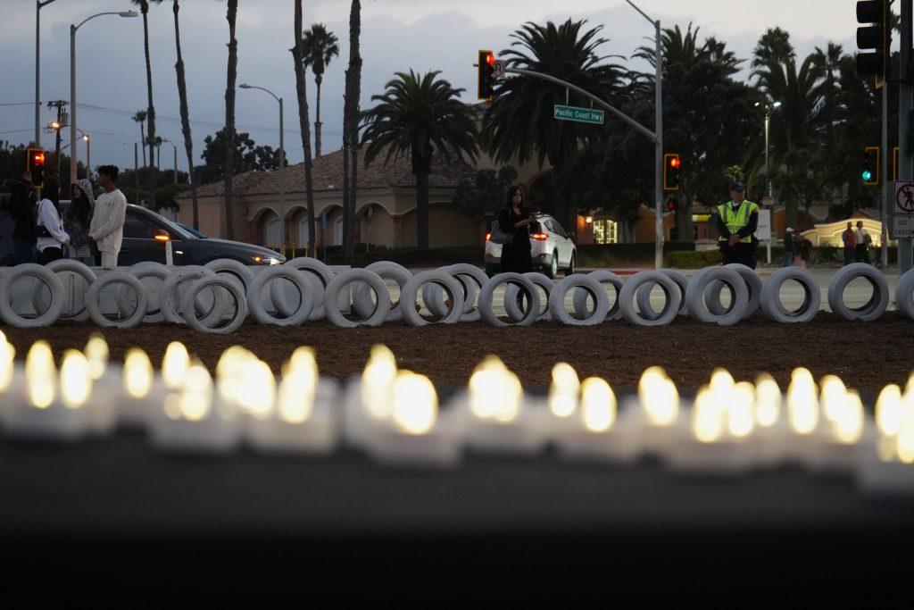 The city of Malibu held a candlelight vigil at the Ghost Tires Memorial, following the University's Four Lights Remembrance Ceremony on Oct. 17. Many of the four women's sorority sisters were in attendance.