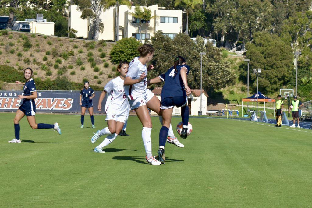 Freshman midfielder Elle Quinn dribbles past a defender Oct. 9 at Tari Frahm Rokus Field. Quinn has three assists this season.