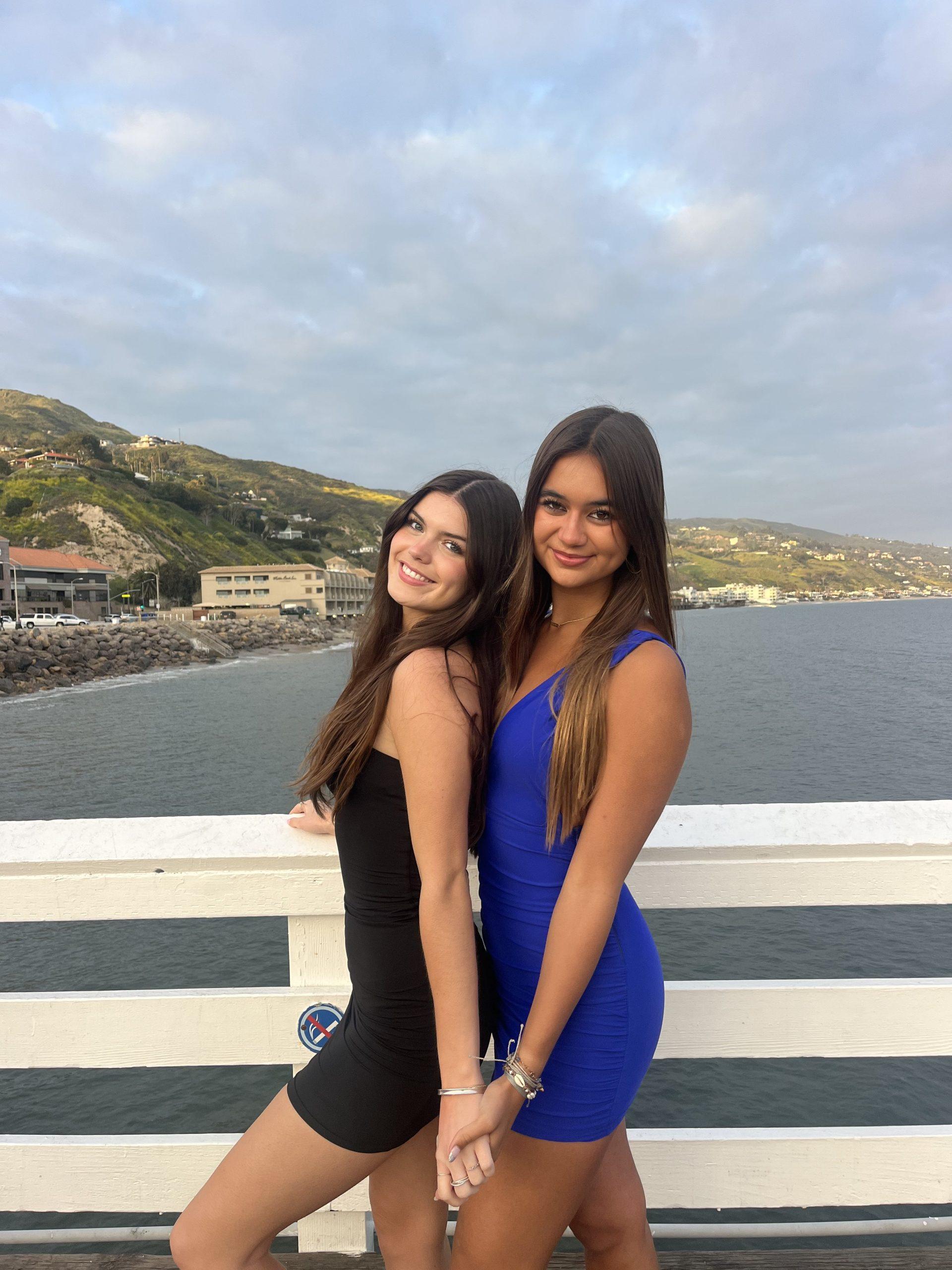 Alpha Phi President Hannah Schendel poses with Niamh Rolston on the Malibu Pier. Schendel said some of her favorite memories with Niamh were going to different formals together. Photo courtesy of Hannah Schendel