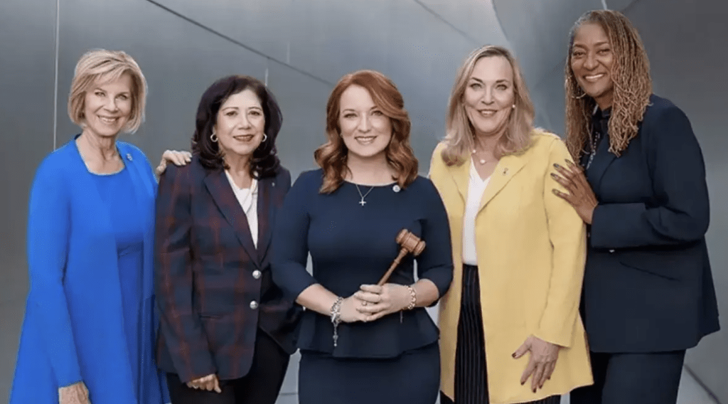 Pictured from left to right: Supervisor Janice Hahn, Supervisor Hilda Solis, Supervisor Chair Lindsay Horvath, Supervisor Kathryn Barger and Supervisor Holly Mitchell. Photo courtesy of L.A. County.