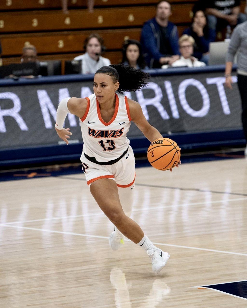 Emerita Mashaire joined the Waves for the 2023-24 season. Mashaire played in 28 games and started in four of those, according to Pepperdine Athletics. Photo courtesy of Emerita Mashaire