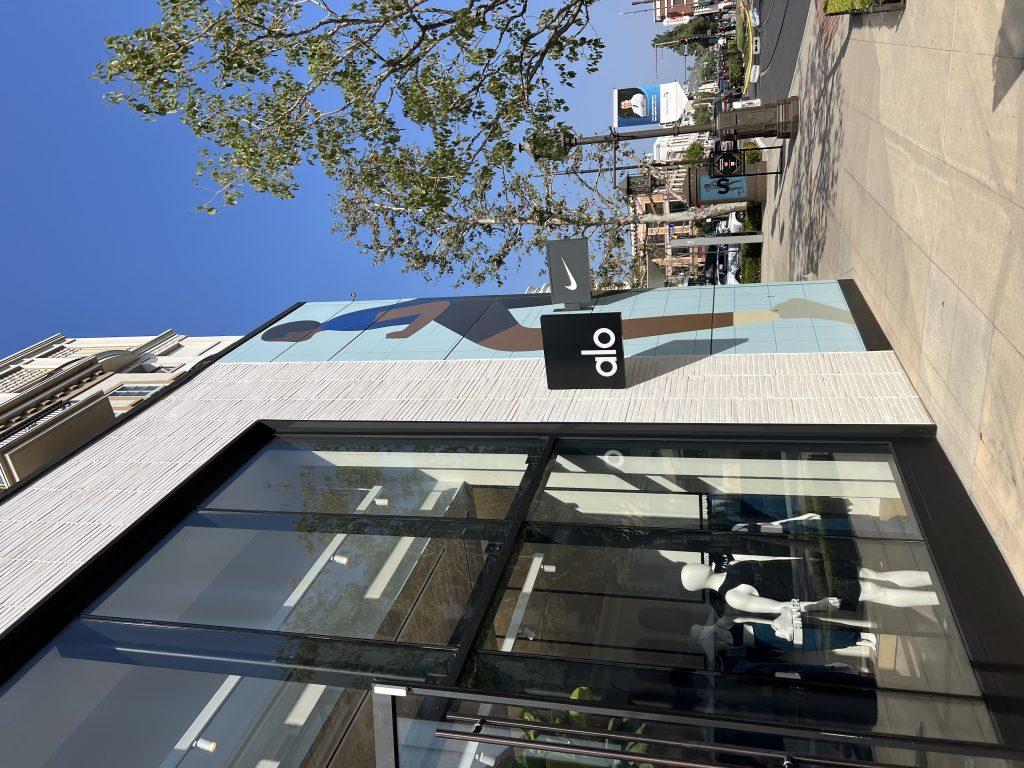 The Alo Yoga store at The Americana at Brand shopping center sits next to the Nike store. Both brands have reached lifestyle milestones with their clientele. Photo by Ellya Asatryan