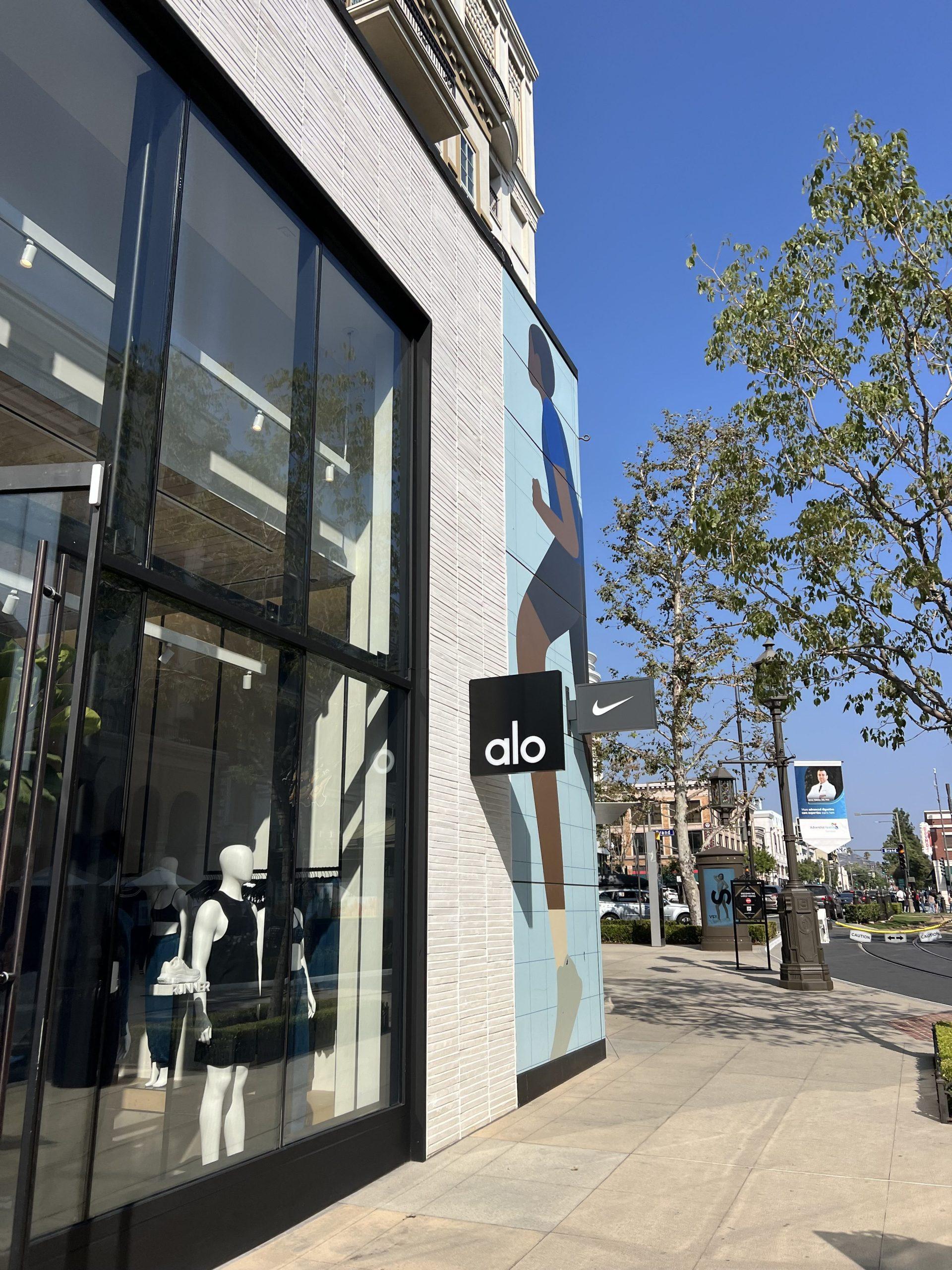 The Alo Yoga store at The Americana at Brand shopping center sits next to the Nike store. Both brands have reached lifestyle milestones with their clientele. Photo by Ellya Asatryan