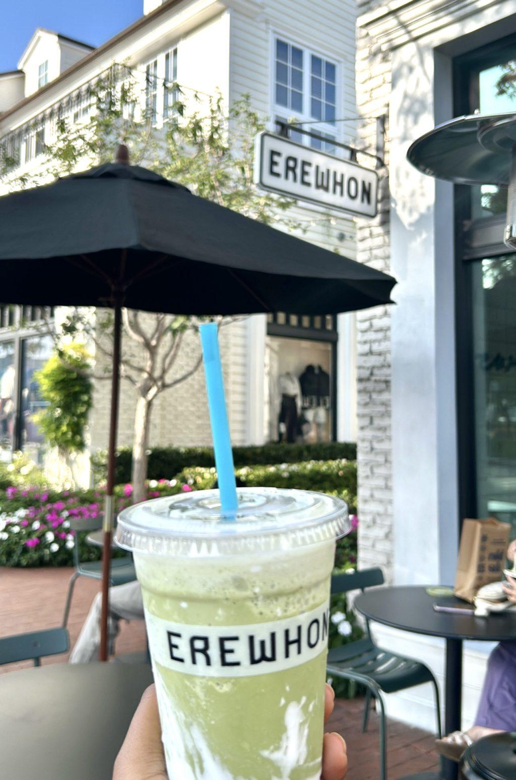 An Erewhon Smoothie stands in front of the Pacific Palisades Erewhon store Oct. 9. Akinfe said Erewhon is one of her favorite places to get healthy smoothies, along with Sunlife Organics. Photo courtesy of Fadé Ankinfe