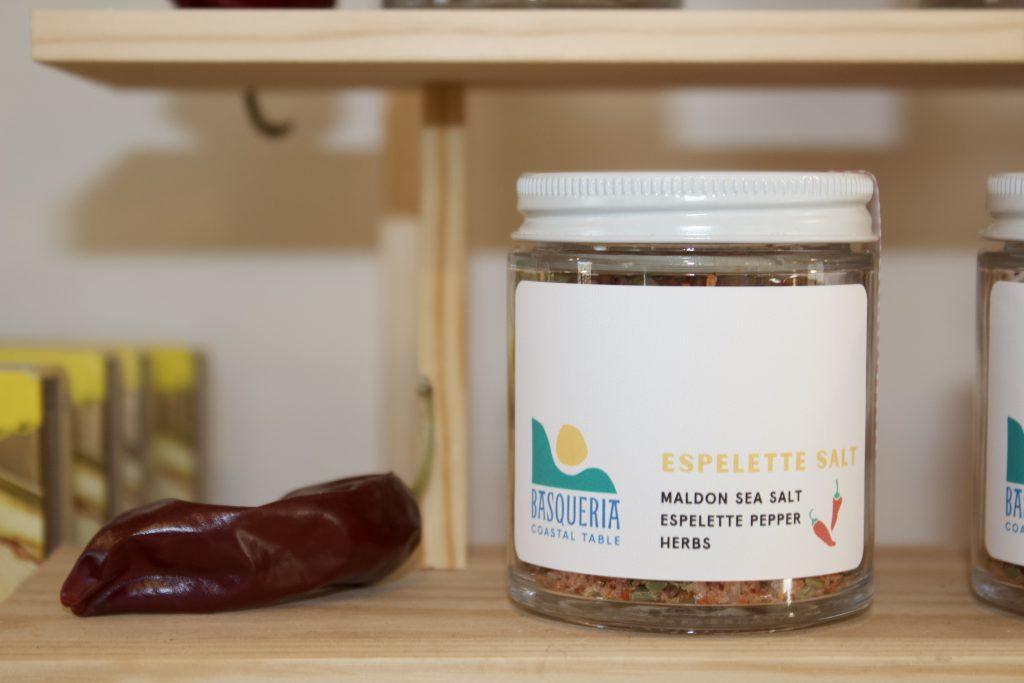 Pourrat's Espelette salt sits on the shelf in the store of Casita Basqueria on Nov. 12. Although it is made with different ingredients, he said Espelette pepper is what makes the condiment so flavorful.