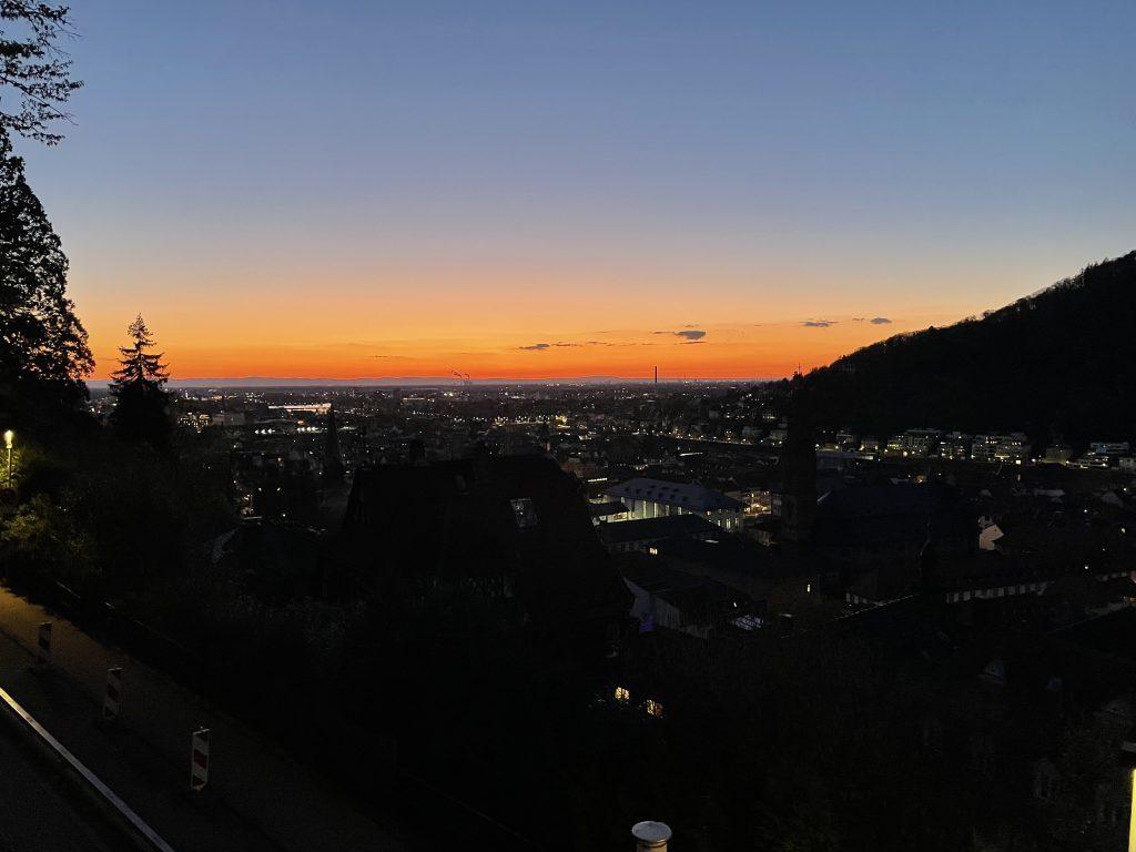 A sunset over Heidelberg, Germany where I studied abroad for the Spring 2023 semester. I hadn't known anyone going into the program and seeing the sunset instantly put me at ease.