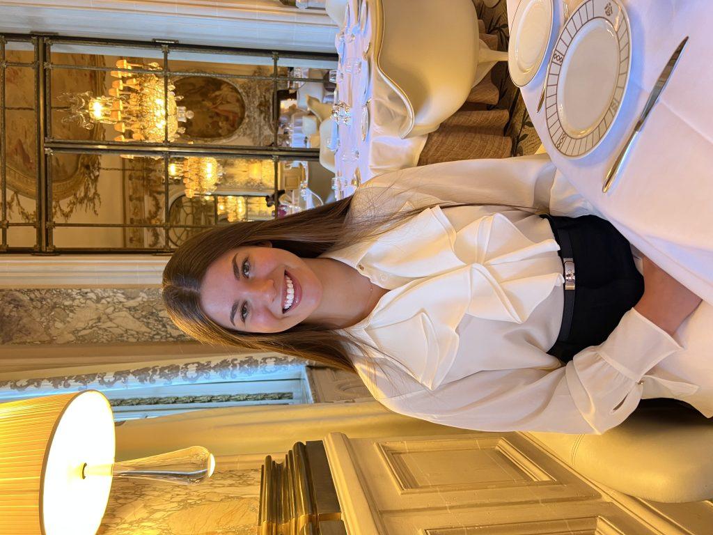 Katie Nehrir having lunch in Paris while touring the city. Nehrir said she romanticizes Paris. Photo courtesy of Katie Nehrir