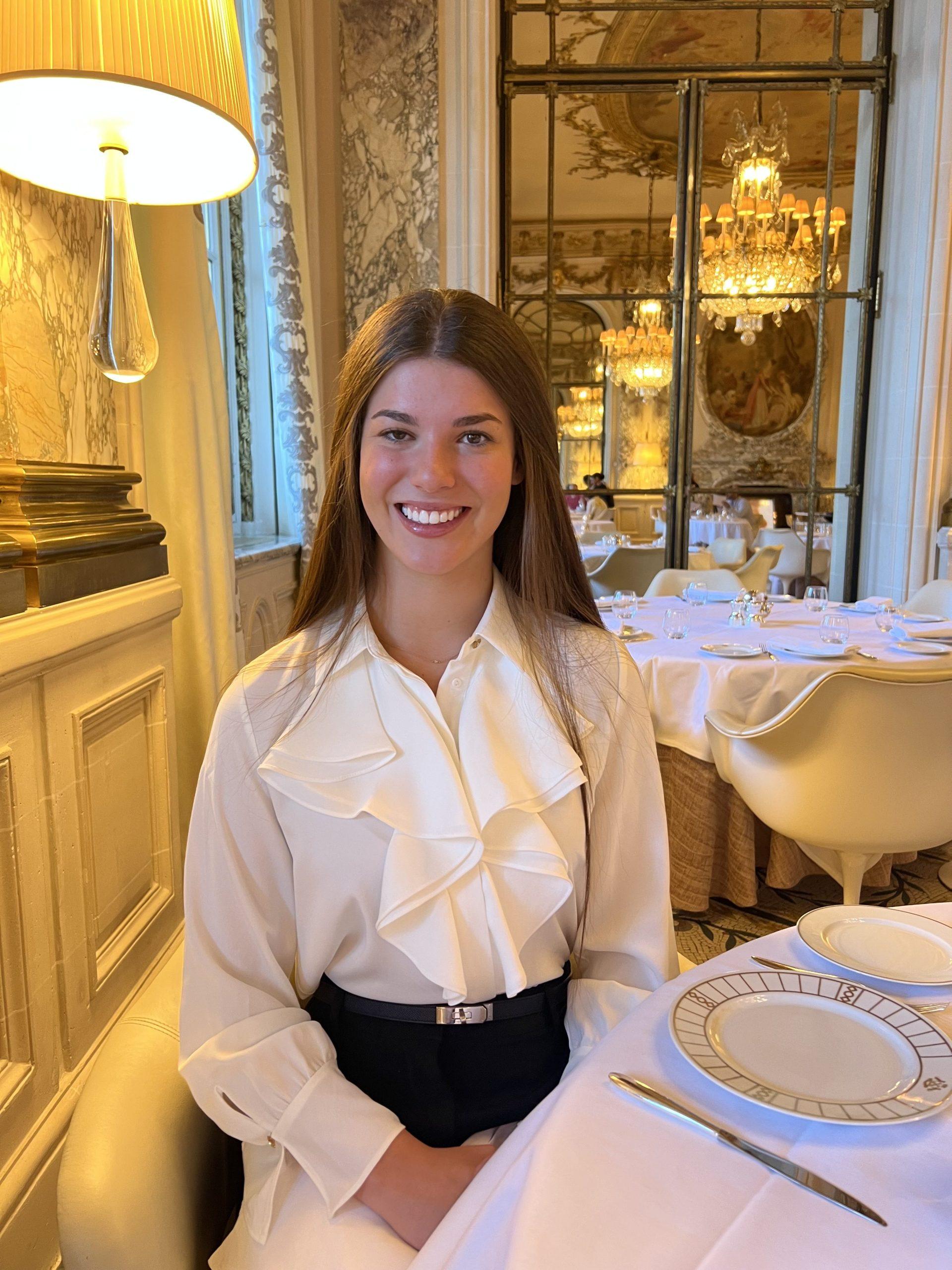 Katie Nehrir having lunch in Paris while touring the city. Nehrir said she romanticizes Paris. Photo courtesy of Katie Nehrir