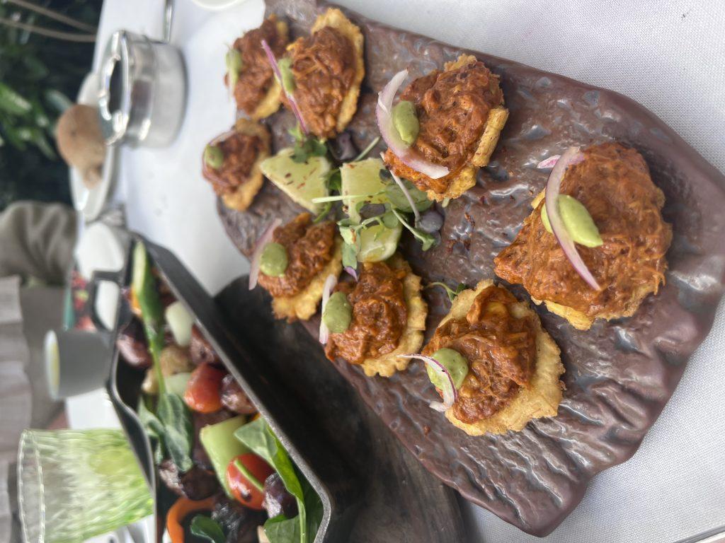 Sofia Hernandez raved about the spectacular food that is available in Madrid. Pictured is an appetizer Hernandez ordered called cochinita pibil on plantain chips. Photo courtesy Sofia Hernandez