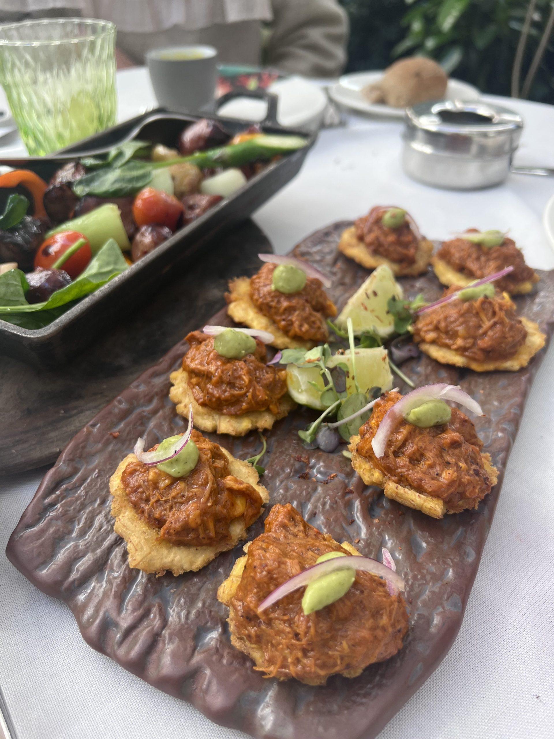 Sofia Hernandez raved about the spectacular food that is available in Madrid. Pictured is an appetizer Hernandez ordered called cochinita pibil on plantain chips. Photo courtesy Sofia Hernandez