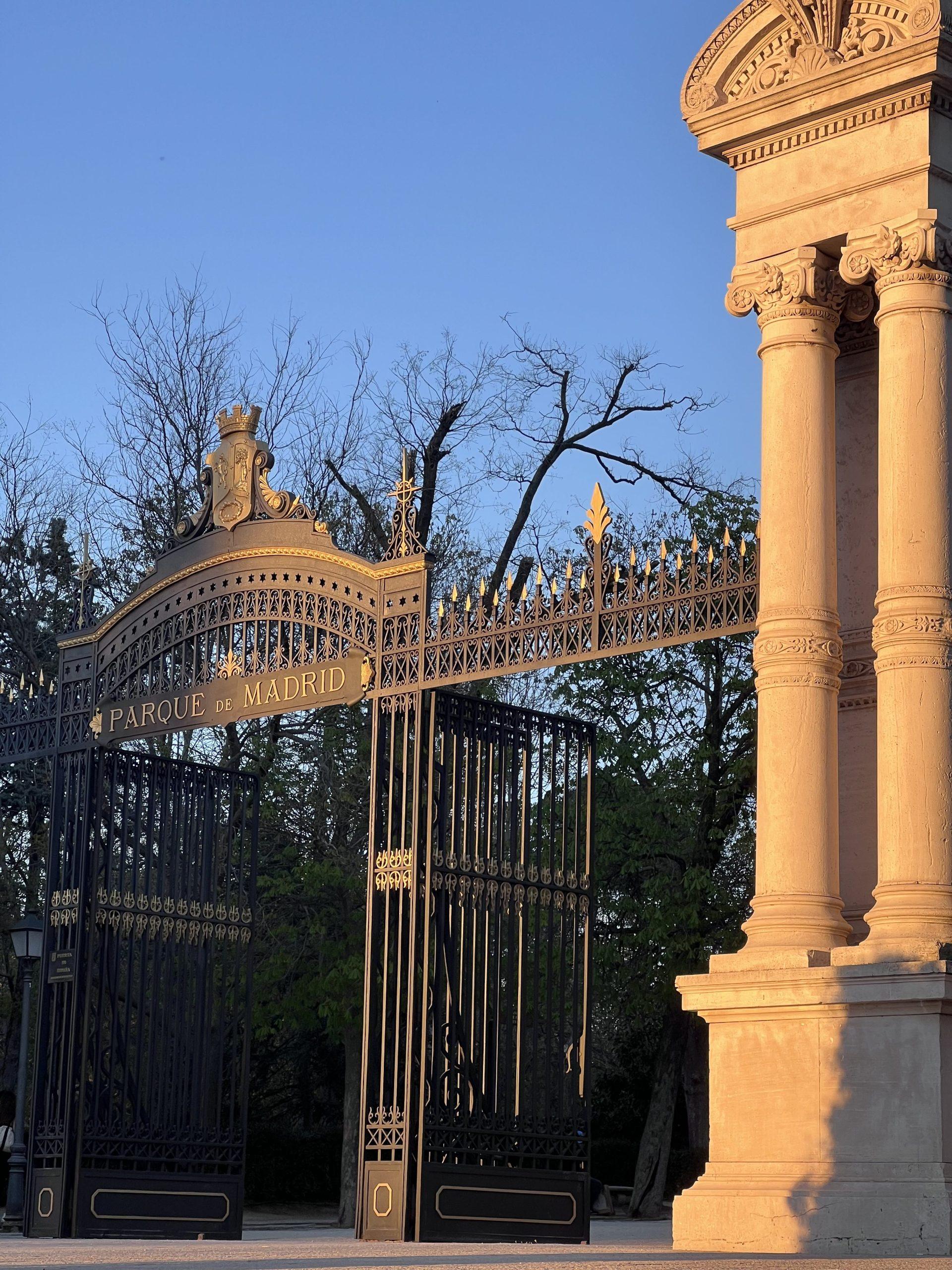 The entrance to the Parque de El Retino at sunrise. The park is known for its wild peacocks that roam the park. Photo courtesy of Sofia Hernandez