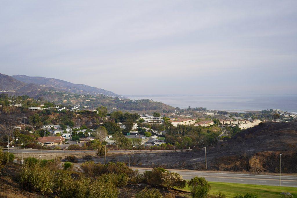 Charred ground stretches alongside Malibu Canyon Road in December, following the Franklin Fire. During the Franklin Fire, Pepperdine’s Emergency Operations Center was activated signaling a series of emails to the Pepperdine community. Photo by Liam Zieg