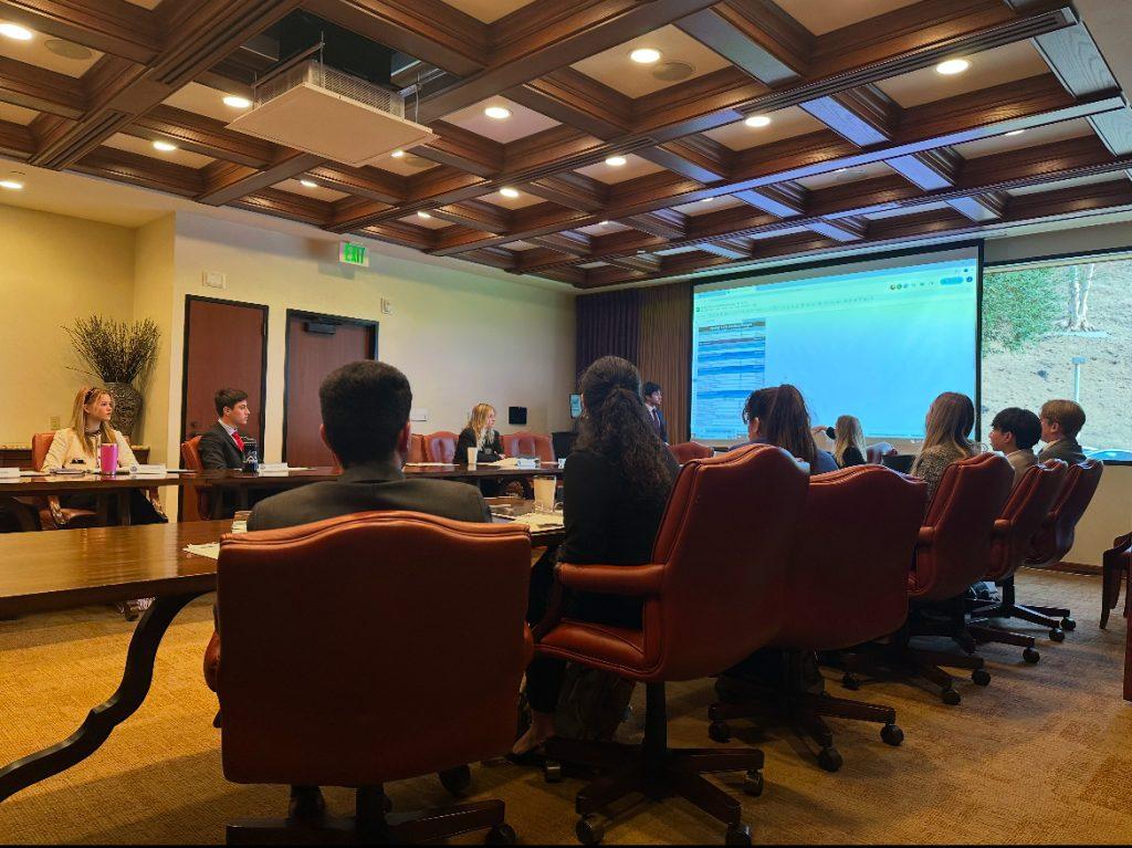 SGA motions to pass the budget proposal for the Spring 2025 semester. The budget was originally proposed on Jan. 15. Photo by Gabrielle Salgado