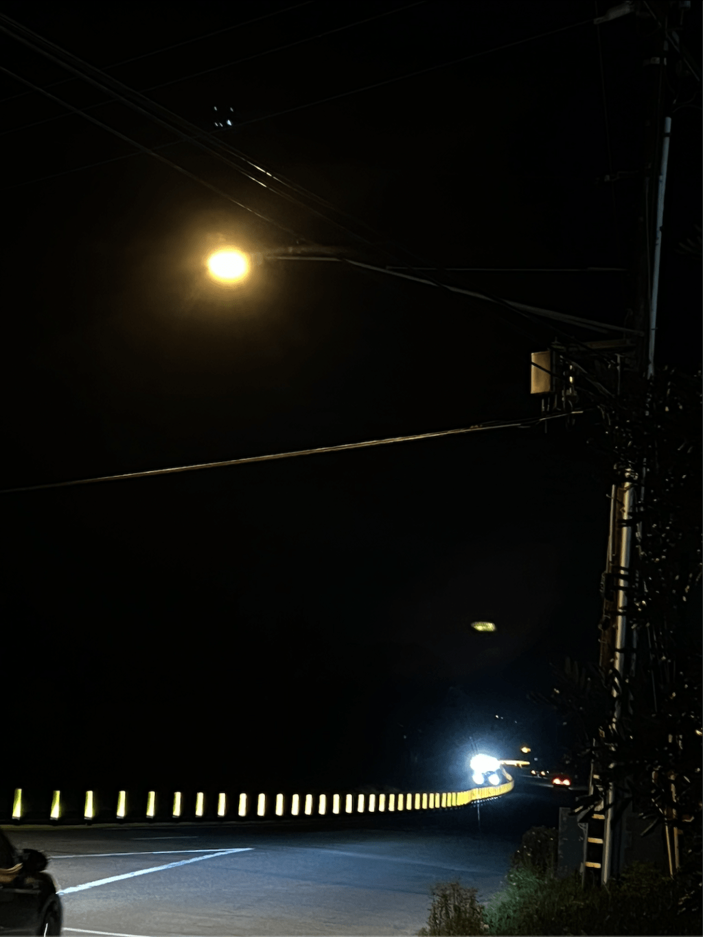 Non-regulated streetlight lights up PCH in Point Dume during a nighttime drive March 10. When the Dark Sky Ordinance was implemented, private properties and commercial businesses were the main focus. Photo by Ava Heinert