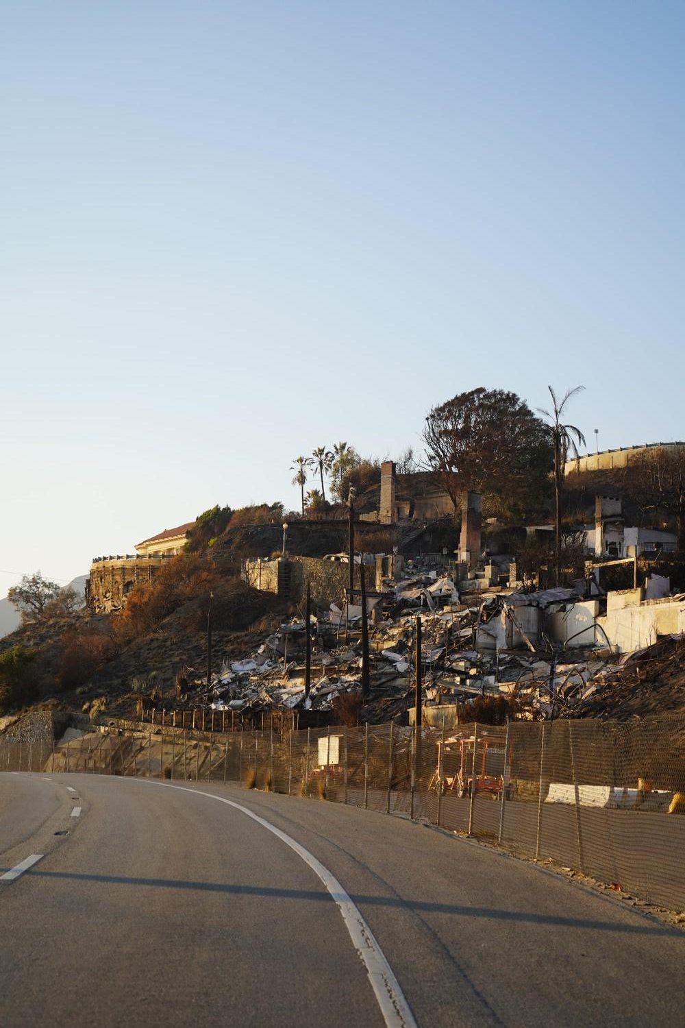 Photo from Pacific Coast Highway leading into the Pacific Palisades after the fire. The fire broke out on Jan. 7, the cause is still yet unknown, however, the fire stole 11 lives and destroyed 6,800 structures, according to NBC News. Photo by Liam Zieg