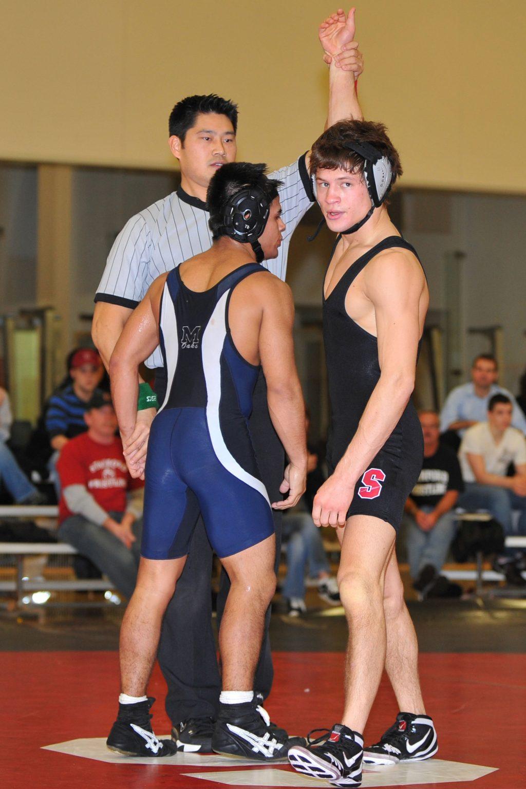 Pepperdine Athletics Director Tanner Gardner participates in a wrestling match during his student-athlete career at Stanford University from 2003-2008. Gardner said Pepperdine intends to opt into the House Settlement. Photo courtesy of Stanford Athletics