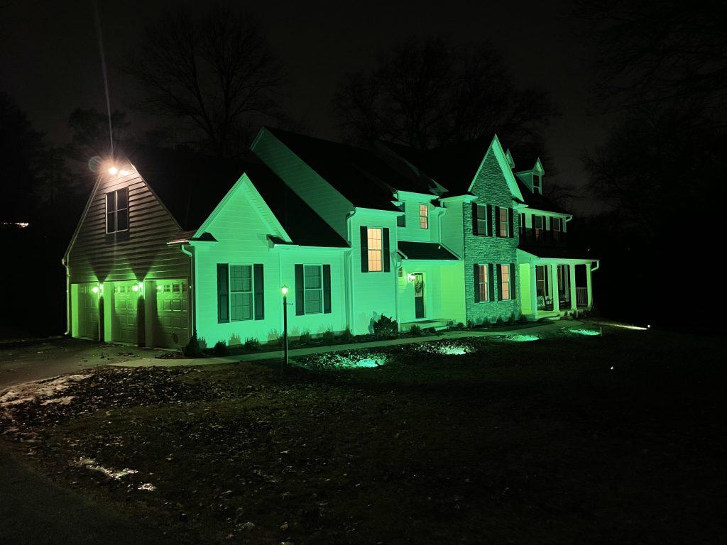 Junior Amelia Mordan's family home in Philadelphia sits covered in green lights for the Super Bowl. Mordan's father decorated the home to show his pride for the Philadelphia Eagles. Photo courtesy of Amelia Mordan