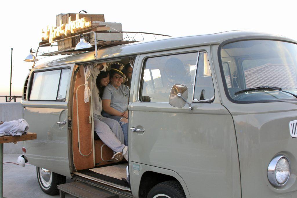 A van set up as a photo booth for the event Friday, Feb. 21. Students enjoyed the chance to take pictures with each other.