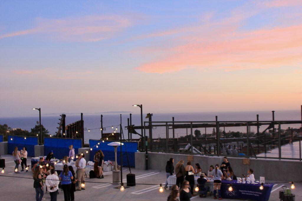 Students gather to celebrate the opening of the new Mountain Parking structure Friday, Feb. 21. SGA along with other student organizations hosted a Parking Party to commemorate the opening of the structure. Photos by Guinevere Hesse