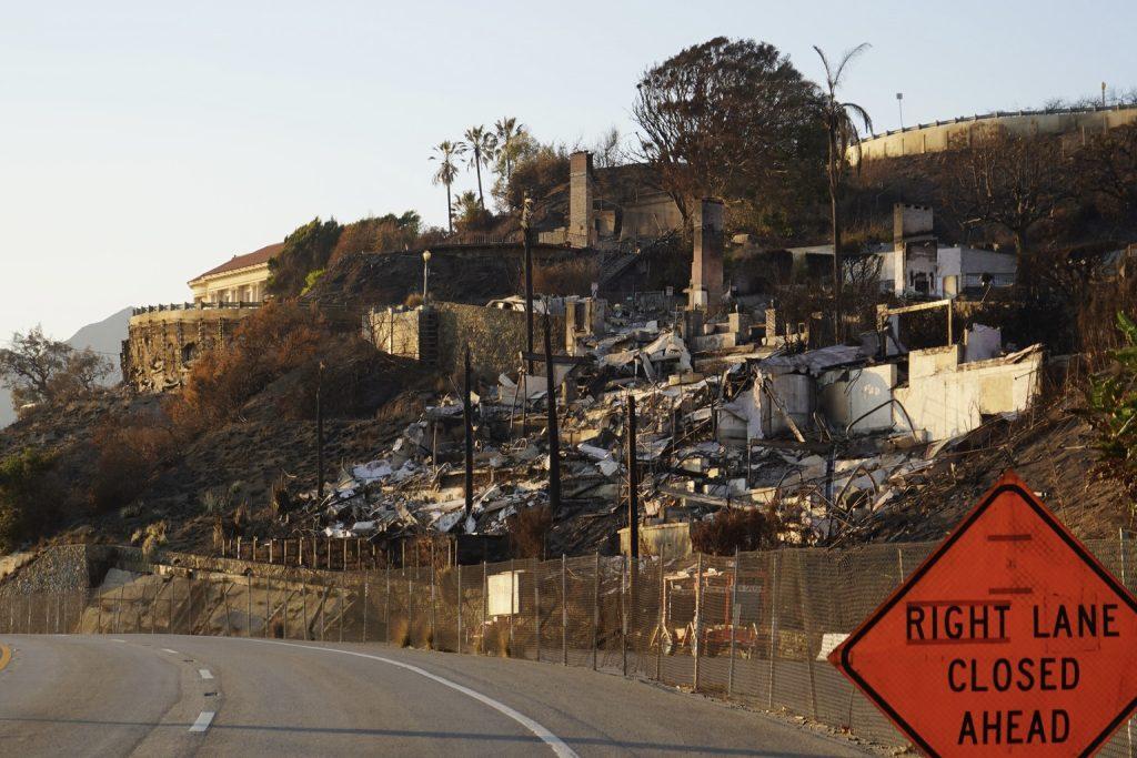 Pacific Coast Highway remains closed to all but essential workers – first responders, recovery agencies, utility companies – from Chautauqua Boulevard in Los Angeles to Carbon Beach Terrace in Malibu. The closure status will be evaluated on a day-to-day basis, according to Caltrans.