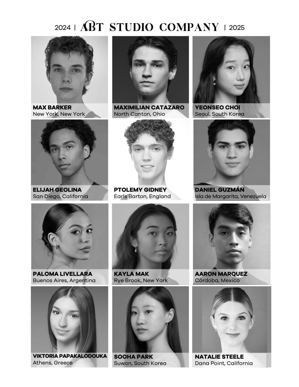 The Studio Company features a select handful of dancers from across the world as shown in the flyer above. Max Barker (top left), an ABT Studio Company dancer, said the group, with peers from eight different countries, is a melting pot and wonderful blend of culture and different experiences. Photo courtesy of ABT Studio Company