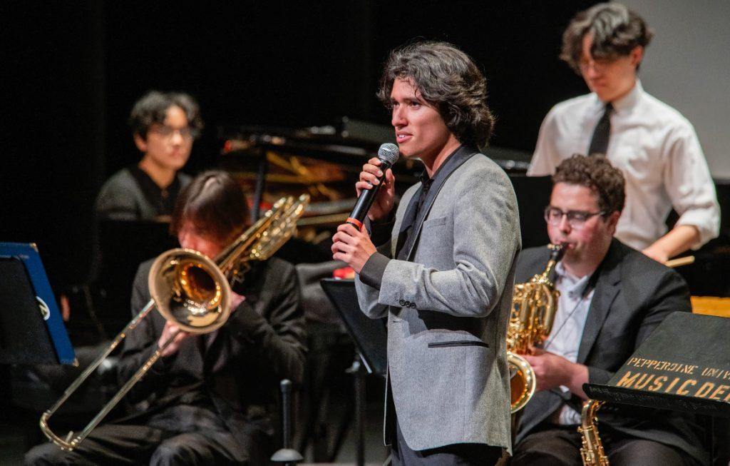 Senior Spencer Williams sings a solo for Pepperdine&squot;s "Contempo." Williams has performed in "Contempo" every year he&squot;s been at Pepperdine. Photos courtesy of Spencer Williams