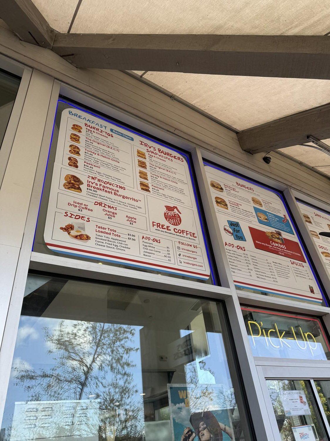 Irv’s Burgers offers promotions at the register to attract customers back March 13, said Tina Devare, a shift lead at Irv's Burgers. Despite setbacks caused by the fires, the menu remains fully available.